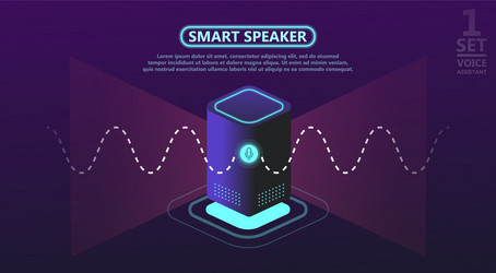 Smart speaker reports the news plays music vector