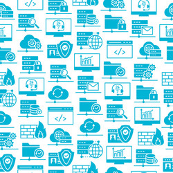 Web Hosting Icon Set - Seamless Pattern vector image