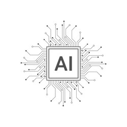 artificial intelligence circuit line style vector