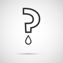 flat question mark with a drop vector image