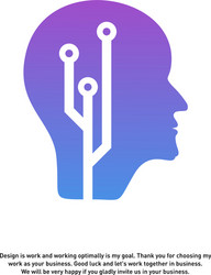 Human smart brain logo flat style Royalty Free Vector Image