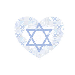 heart with the symbol of israel Vector Image
