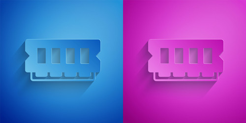 paper cut ram random access memory icon isolated vector image