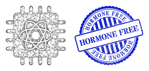 scratched hormone free stamp seal and net quantum vector image