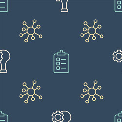 set line test tube molecule and to do list vector image