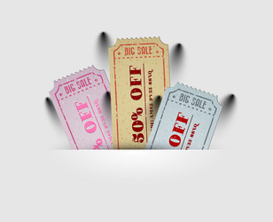 Vintage sale coupons vector