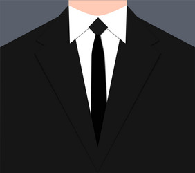 Black suit with tie vector