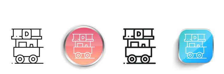 food icon thin linear regular and button style vector image