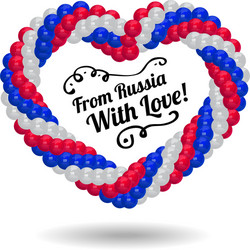 Heart from balloons in the colors of russian flag vector