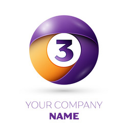 number three symbol in the colorful circle vector image