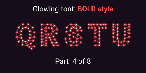 red glowing font in the outline style vector image