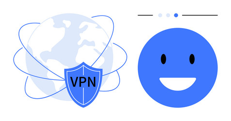 secure global vpn connection with user-friendly vector image