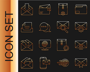set line envelope with star mail message lock vector image