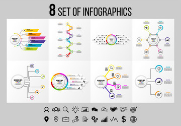 set of infographics elements design template vector image