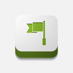 square button flag vector image