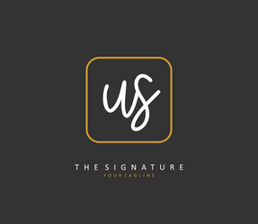 U s us initial letter handwriting and signature Vector Image