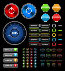 web icons and buttons vector image