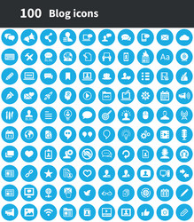 blog 100 icons universal set for web and ui vector image