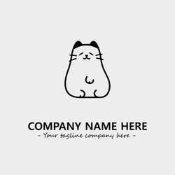 cat character black and white for logo company Vector Image