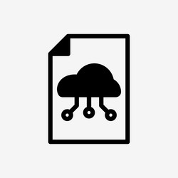 icon paper file document with cloud system vector image
