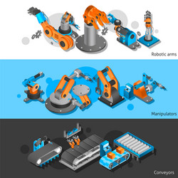 Industrial Robotic Automation Set vector image
