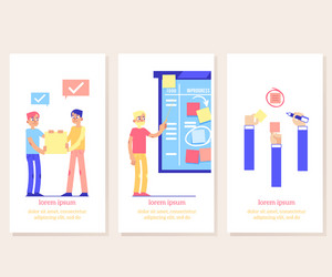 scrum board process - agile methodology to manage vector image