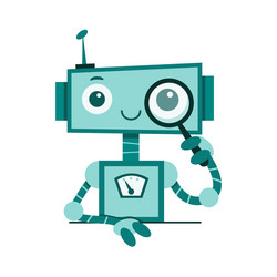 smiling cute robot chat bot support service vector image