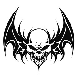 a head skull with dragon wings in vintage style Vector Image