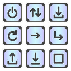 a set of 9 icons for the device menu in frame vector image