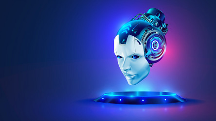 ai or artificial intelligence in image robot head vector image