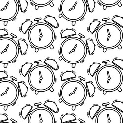 Alarm Clock Icon Pattern vector image