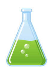 chemical triangular lab flask vector image