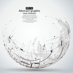 curve constructed the sphere wireframe vector image