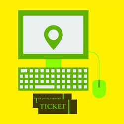 hand pointing gps map incomputer with ticket vector image