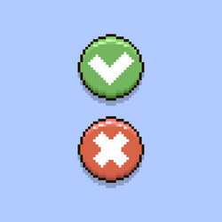 Red cancel button and green accept vector