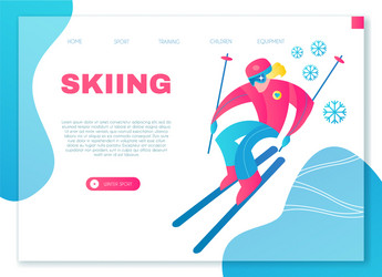 Speed skiing winter sport design template vector