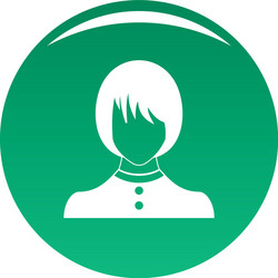 Girl user icon green vector