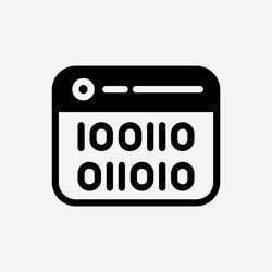 icon web window panel with binary code technology vector image