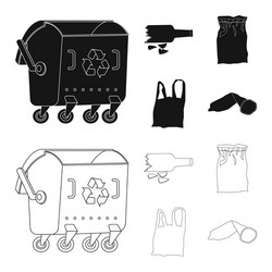 isolated object of dump and sort icon set vector image