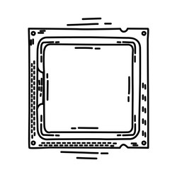 processor unit icon doodle hand drawn or outline vector