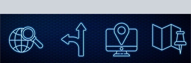 set line monitor with location marker magnifying vector image