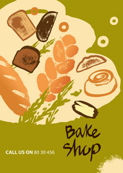 set of bread and roll for menu vector image