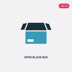 Two color open black box icon from tools vector