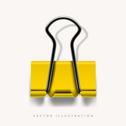 yellow paper clip isolated on white background vector