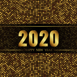 2020 new year background with gold glitter vector