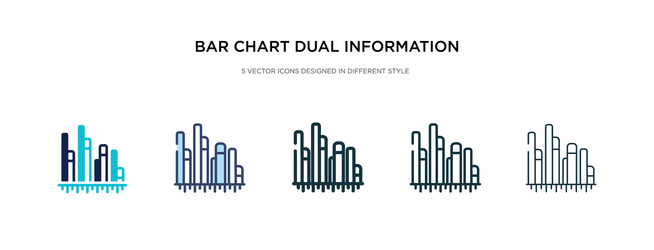 bar chart dual information icon in different vector image