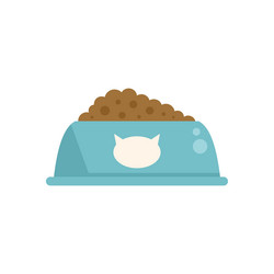 cat food bowl icon flat pet feed vector