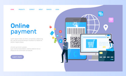online payment web page computer and smartphone vector image
