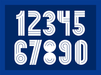 geometric numbers set digits retro 90s style vector image