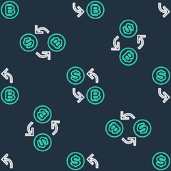 line processor chip with dollar icon isolated vector image